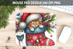 Cat Mouse pad Sublimation - Christmas Animal PNG Design Product Image 1