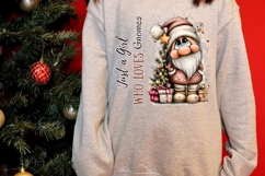 Just a Girl who loves Gnomes PNG, Christmas Cute Gnome PNG Product Image 4