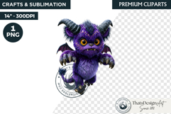 Halloween Little Monster Clipart Png, Spooky Cute Fantasy Product Image 1