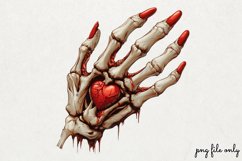 Valentines Skeleton Hand Clipart PNG Product Image 1