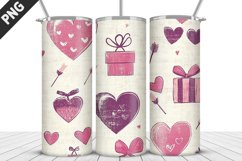 Valentines Love Skinny Tumbler PNG Wrap| Valentines Tumbler Product Image 4