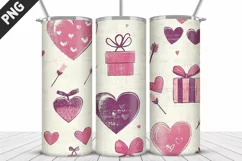 Valentines Love Skinny Tumbler PNG Wrap| Valentines Tumbler Product Image 4