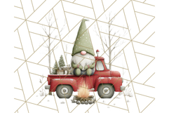 Vintage Truck Christmas Gnomes Clipart PNG, Cute Gnome Png Product Image 3