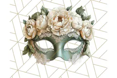 Vintage Garden Masquerade Floral Eye Mask PNG Clipart Product Image 3