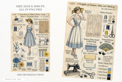 Summer Fashionable Sewing Junk Journal Pages Product Image 3