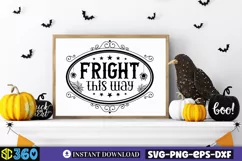 Fright this way svg, Vintage Halloween Sign SVG Product Image 4