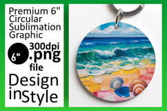 Gorgeous Round Design Car Coaster Template , Summer Beach Product Image 1