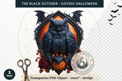 The Black October Gothic Halloween Clipart, Horror character Product Image 1