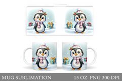 Christmas Penguin Mug Design. Christmas Mug Sublimation Product Image 1