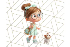 Kawaii City Girl PNG Clipart, Soft Dreamy Style Clip Art Product Image 3