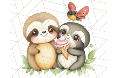 Spring Animal Ice Cream Clipart, Cute Pastel Animal PNG Product Image 3