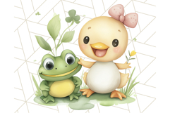 Cute Animal Friends Clipart PNG, Whimsical Spring Animal Duo Product Image 3