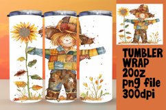 Watercolor Tumbler Wrap: Halloween Scarecrow Product Image 1