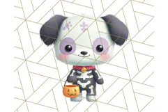 Kawaii Halloween Clipart Cute Kids and Candy Elements Png Product Image 3