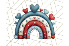 Patriotic Scandinavian Rainbow Clipart PNG, 4th Of July Png Product Image 3