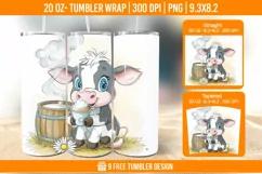 Highland Cow Tumbler Wrap Designs, Sublimation Wrap Product Image 1
