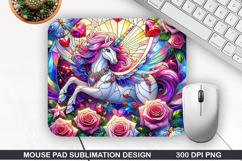 Unicorn Mouse Pad Sublimation, Valentine Mouse Pad PNG Product Image 1