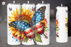 4th of July | Butterfly Sublimation, 20 oz Tumbler Wrap Product Image 4