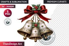 Traditional Christmas Clipart PNG, xmas sublimation, santa Product Image 1