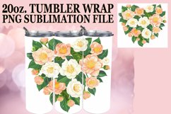 Floral Heart Tumbler Wrap Design Sublimation 20oz Product Image 1