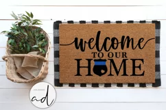Welcome home | Police Officer Farmhouse Sign | Door Hanger Product Image 2