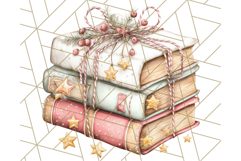 Christmas Book Clipart, Festive Reading PNG Illustrations Product Image 3