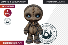 Voodoo doll Halloween Clipart, black Magic gothic witchcraft Product Image 1