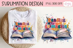Reading is magical PNG for sublimation |Book lover PNG Product Image 1