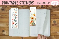 Watercolor wildflowers bookmark PNG printable, 4 PNG Product Image 2