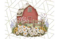 Vintage Cottagecore Barn PNG Clipart, Farmhouse Style Product Image 3