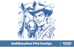 American Cowboy Patriotic 4th of July USA Horse PNG DTF Product Image 1