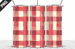 Red Plaid Tumbler Design | Valentine's Day Tumbler Wrap Product Image 2