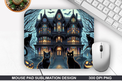 Halloween Cat Mouse Pad Sublimation, Halloween Mouse Pad PNG Product Image 1