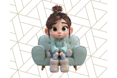 Kawaii Cozy Girl Clipart PNG, Pastel Fall Cozy Aesthetic Product Image 3