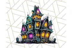 Haunted Houses Clipart PNG, Spooky Halloween Homes Product Image 3