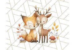 Woodland Autumn Critters PNG Clipart, Cute Fall Animals Product Image 3