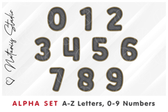 Black Denim Alpha Set. Letters Numbers Clipart. Product Image 3