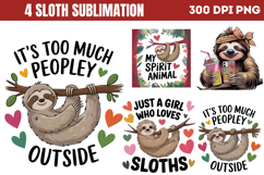 Sloth Sublimation Bundle PNG Product Image 4