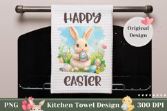 Happy Easter Towel, Floral Towel, Animals Sublimation Product Image 1