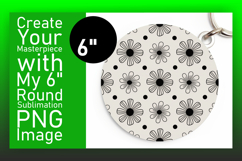 Charming Round Design Keychain Template , Flower Pattern Product Image 1