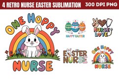 Retro Nurse Easter Sublimation Bundle PNG Product Image 4