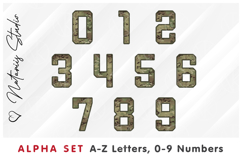 Camo Alpha Set. Letters Numbers Clipart. Product Image 3