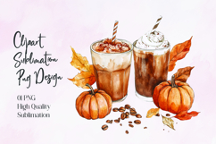 Pumpkin Spice Latte Autumn Sublimation PNG Product Image 1