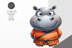 Hippopotamus clipart, Animals clipart, Funny clipart Product Image 1
