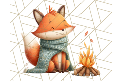 Cozy Autumn Animal Clipart, Fall Forest Critters PNG Product Image 3