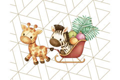 Safari Christmas PNG Clipart, Cute Jungle Animal Art Product Image 3