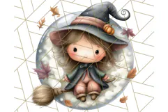 Spooky Little Witches Halloween Clipart PNG Product Image 3