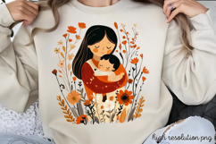 Mothers Day Folk Art Sublimation PNG Product Image 1