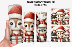 Bear Skinny Tumbler 20oz Wrap Design, Christmas Tumbler Product Image 1