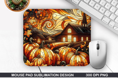 Pumpkin Mouse Pad Sublimation, Halloween Mouse Pad PNG Product Image 1